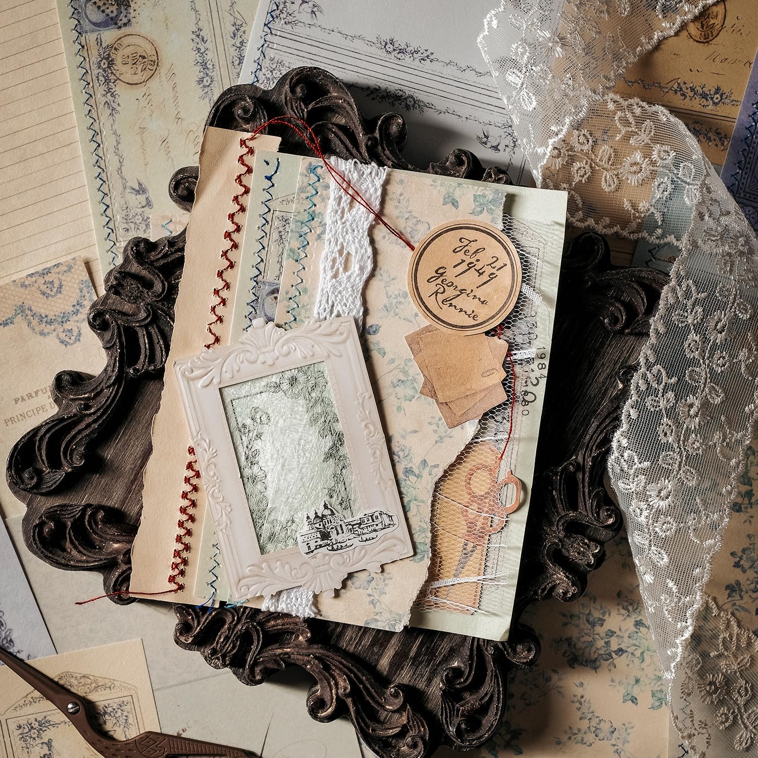 《なー》コラージュ素材 JOURNALSAY 100枚入り ヴィンテージジャーナル コラージュ素材パック