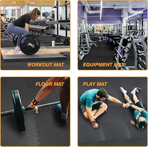 Miniatura 8 de Mat Block Azulejos de espuma entrelazados para piso de 24 pies cuadrados, 12 pulgada, 6 azulejos, alfombrilla de gimnasio de EVA, equipo de