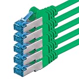 1aTTack.de CAT6 Gigabit Kabel LAN – 5x 10m 1000 Mbit/s – RJ45 zielony | 1m 2m 3m 5m 10m, szybki RJ45, ekranowany kabel E