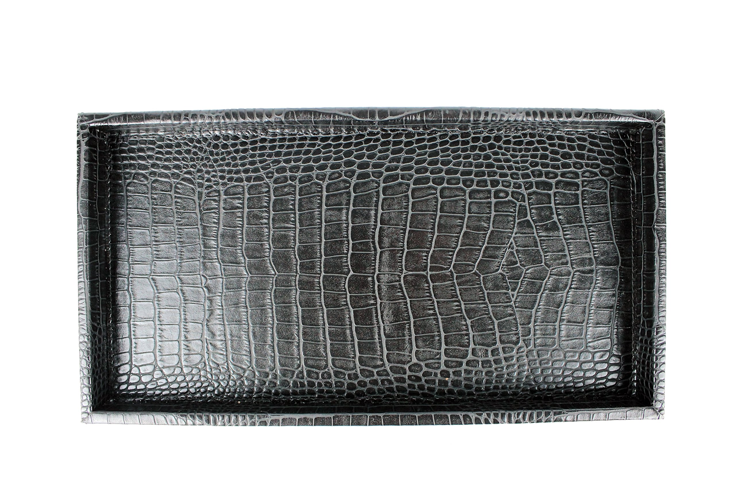 AP-195-A03 Tablett, Kunstleder, schwarz, 36 x 19 x 3 cm