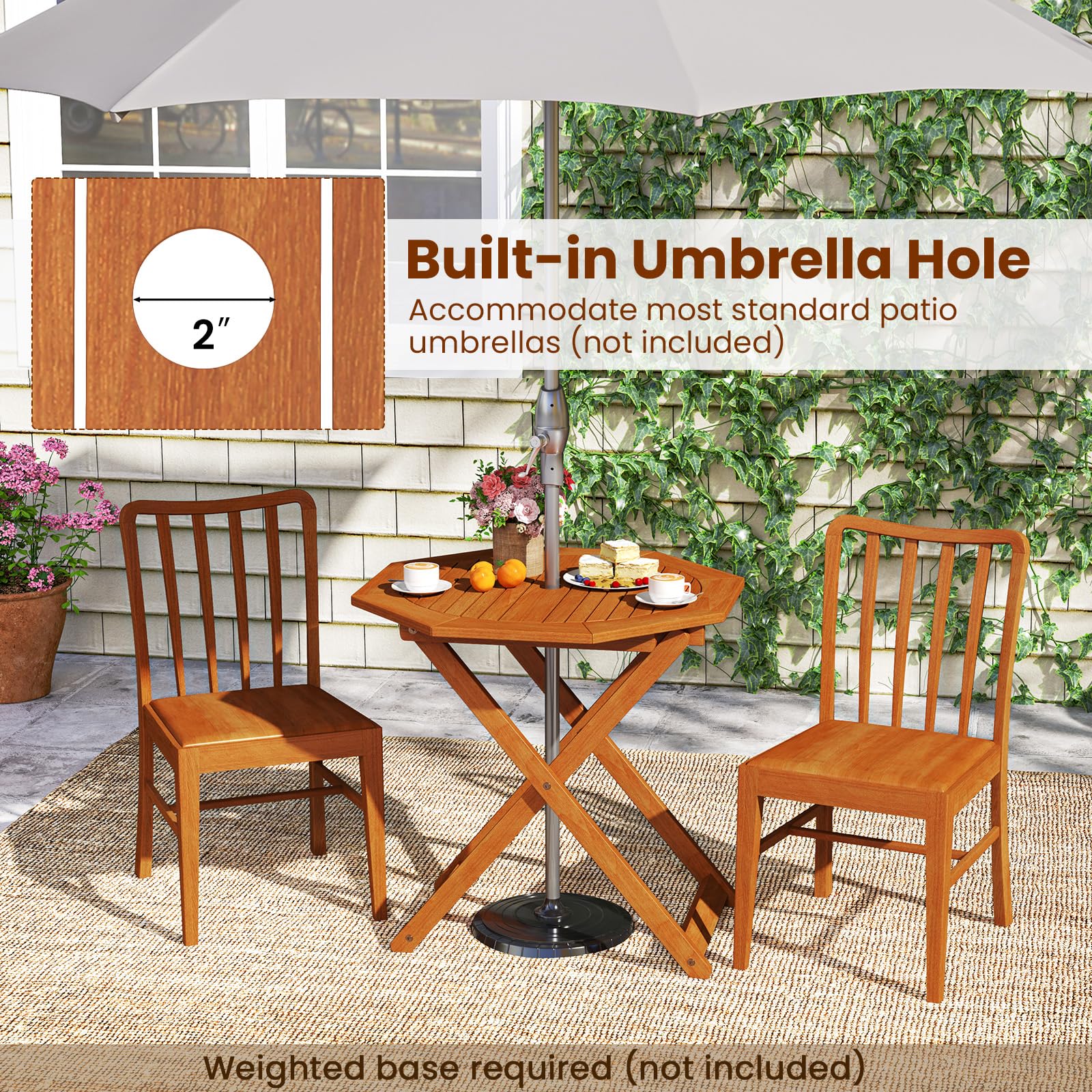 folding table with umbrella hole target patio Amazon.com: BECOMFORT 32” 2