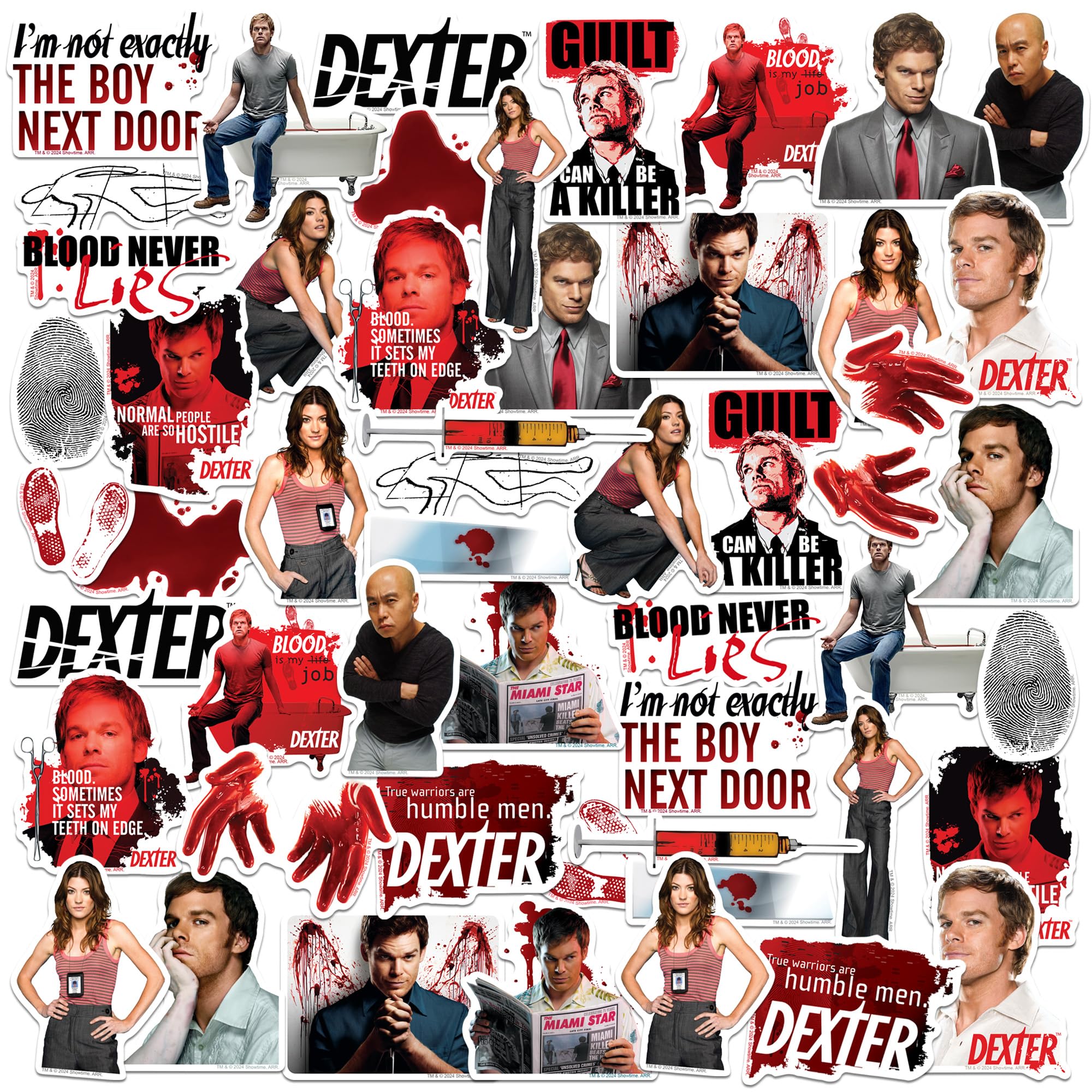 Dexter 50ct Vinyl Large Deluxe Stickers Variety Pack - Laptop, Water Bottle, Scrapbooking, Tablet, Skateboard, Indoor/Outdoor