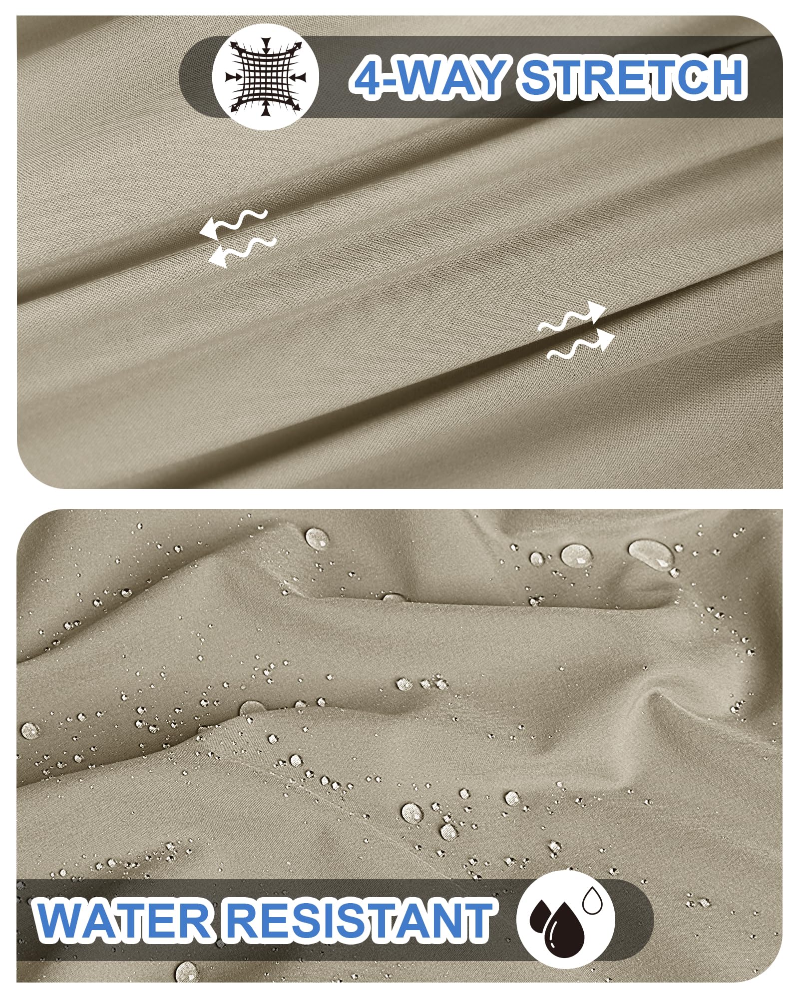 Outdoor Ventures Pantalones cortos de golf para hombre UPF 50+ Stretch Dry Fit Golf Bermudas de 11 pulgadas, pantalones cortos ligeros de secado rápido con bolsillos para trabajar al golf