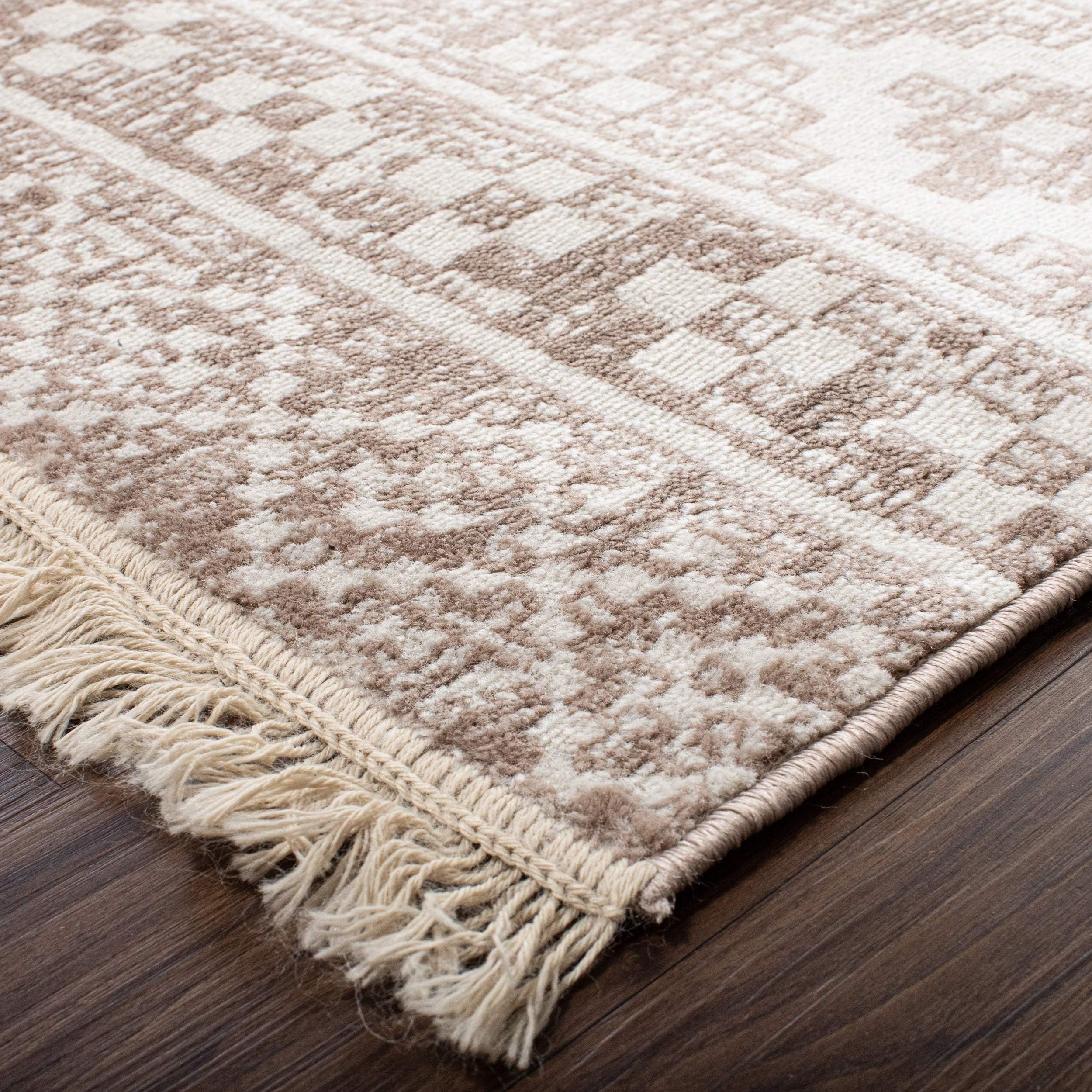 SUPERIOR Genaine 8' x 10' Indoor Area Rug, Traditional Carpet for Living Room Home Decor, Geometric Design, Compatible for Hardwood Floors, Vintage, Alfombras para Salas, Amber