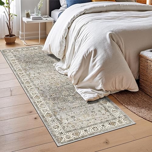 Miniatura 5 de Alfombra de 3 x 5 pies con parte trasera antideslizante, resistente a las manchas, lavable para sala de estar, dormitorio y comedor, alfombra con