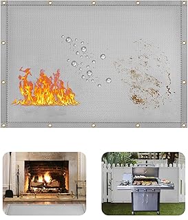 Heat Shield Behind Grill Grey Fireproof Cover and Screen Protect Deck Railing from Grill