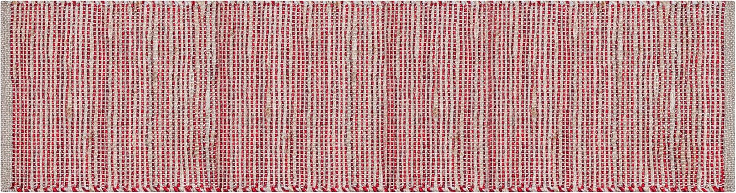 Boho Jute Table Runner for Dining Tables, Rustic Table Runners Farmhouse Style , Cotton and Jute Neutral Colorful Indoor Kitchen Decor, 13 X 36 Inch, - Natural- Red
