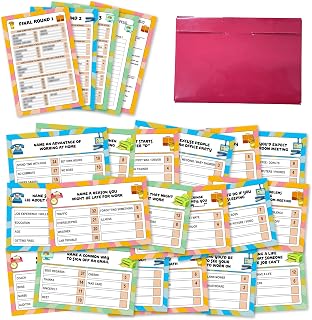Office Party Friendly Feud Games, Office Game Indoor Outdoor, Team Building Cards for Adults Coworkers, Trivia Game for Groups, Party Decorations Supplies Favors, 10
