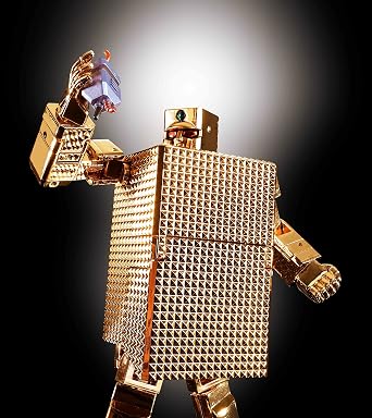 Chogokin Tamashii Golden Warrior Gold Lightan GX-32R 24K Gold Plated Finish Approx.   5.1 in 130 mm in Robot Shape ABS PVC & Die-Cast Painted Action Figure