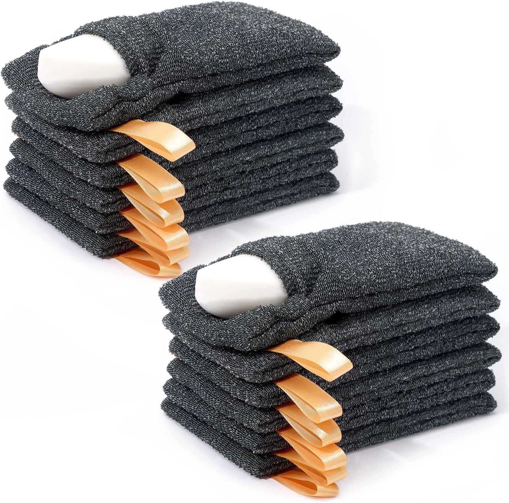 Antimbee Exfoliating Soap Bag, 6-Pack Soap Saver Pouch, Grey Mesh Bar Bags