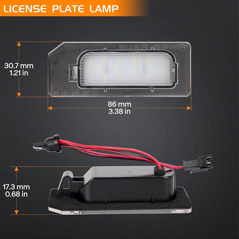 2x 18 SMD LED Number License Plate Lights For Renault Megane MK2 MK3