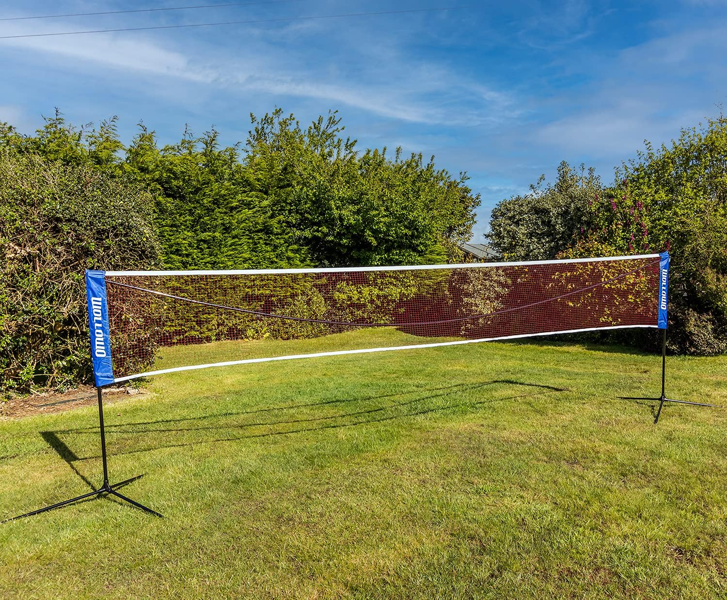 Wollowo 5m Foldable Portable Badminton Volleyball Net Frame Stand, FREE Shuttlecocks and Carry Bag