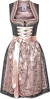 Alpenmärchen Midi Dirndl aus Exklusiver Kollektion inkl. Spitzenschürze Gr.32-54 - ALM900