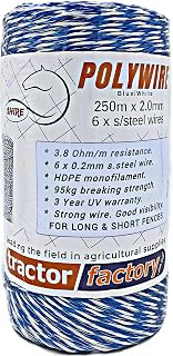 Shire Electric Fence Premium Polywire 250m x 2mm x 6 Stainless Steel Strands