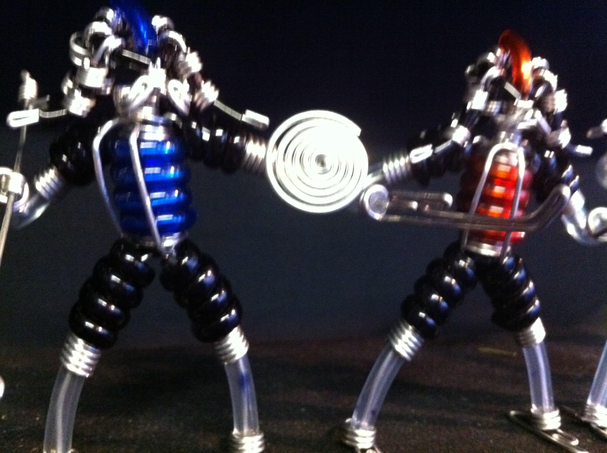 Predator Sculpture Figures - Handmade from wire, springs, insulation -small pack of 3 - Alien Predator