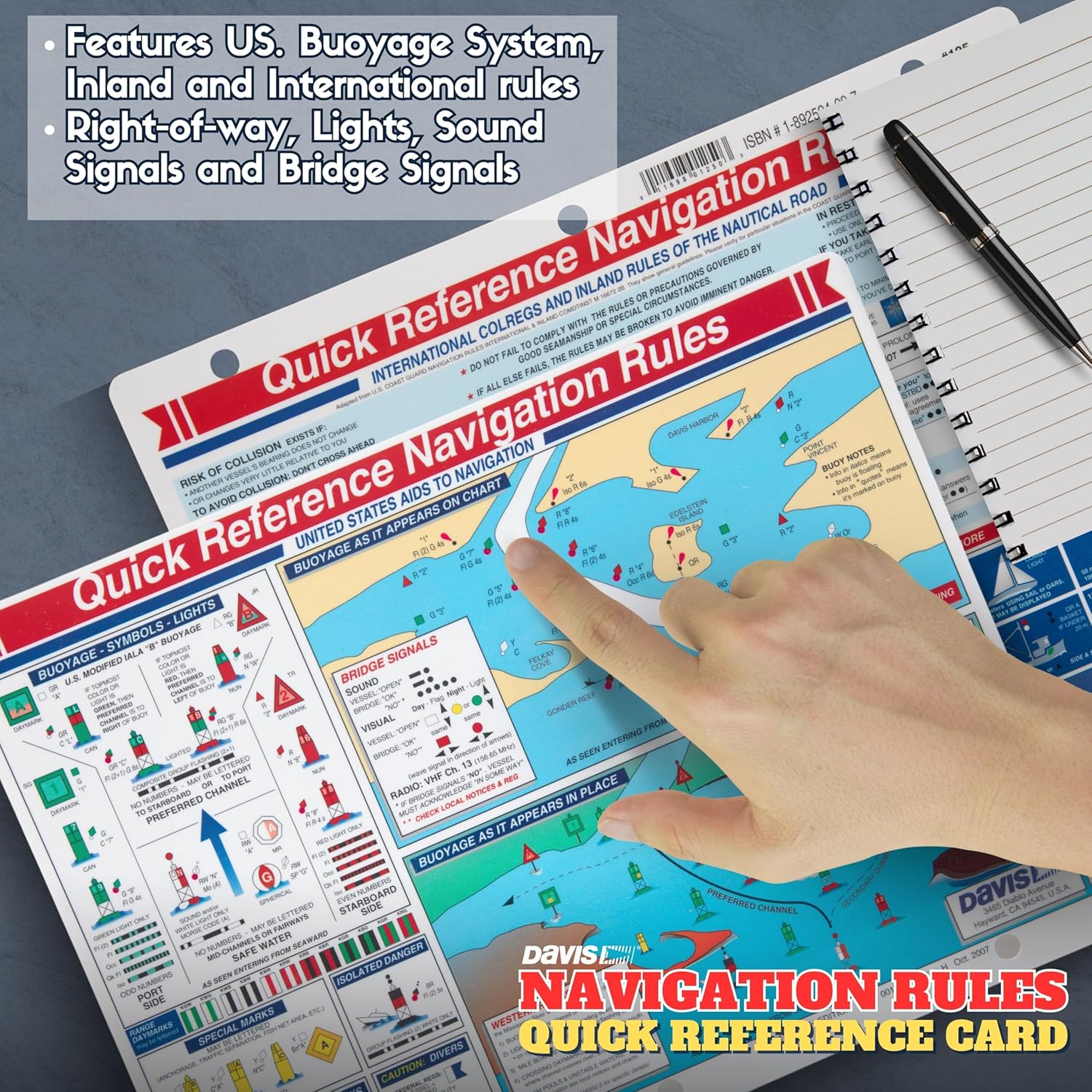 Davis Instruments Waterproof Boating Quick Reference Cards Bundle - Navigation 125, Coastal Piloting 126 & Procedures 128 (3 Items)