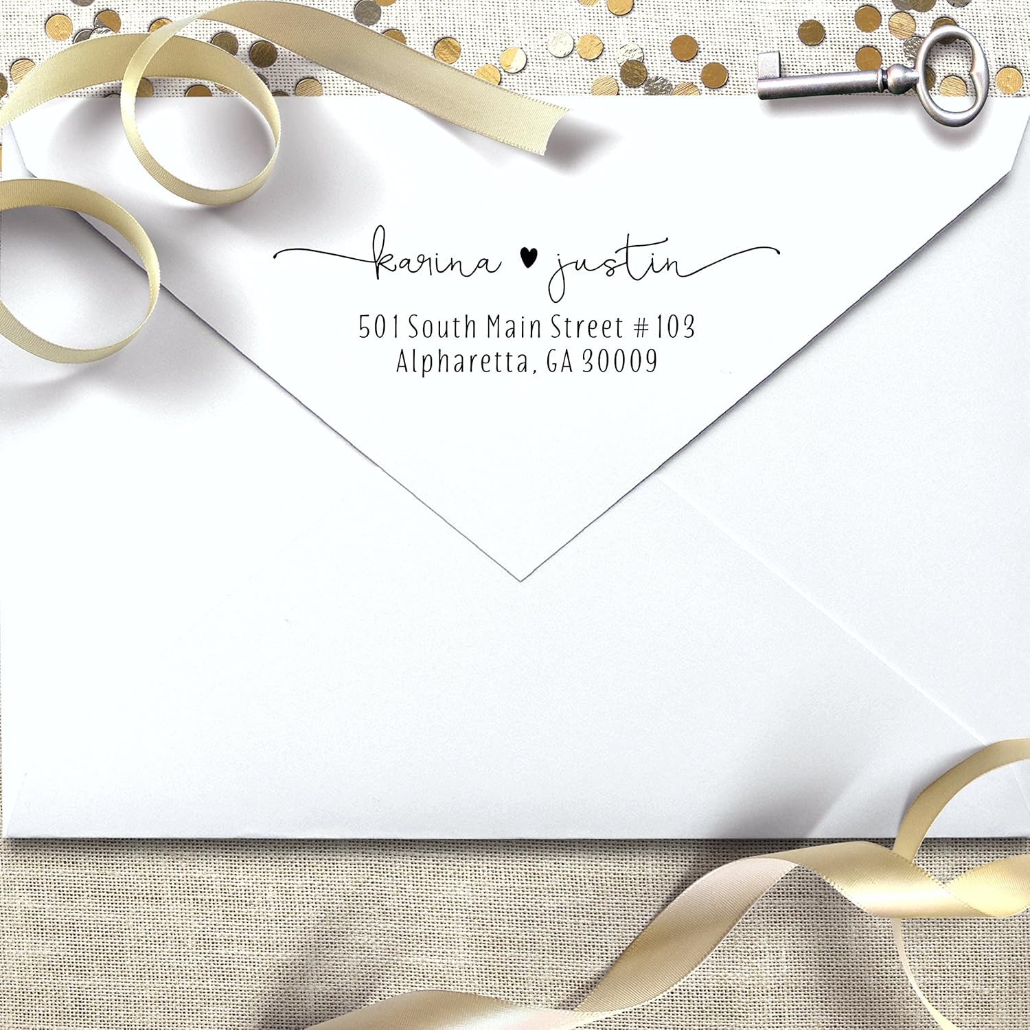 Custom Return Address Stamp, Self Inking - Bundle with Stamp, Extra Refill Ink and 100 Matching Adhesive Address Label Stickers