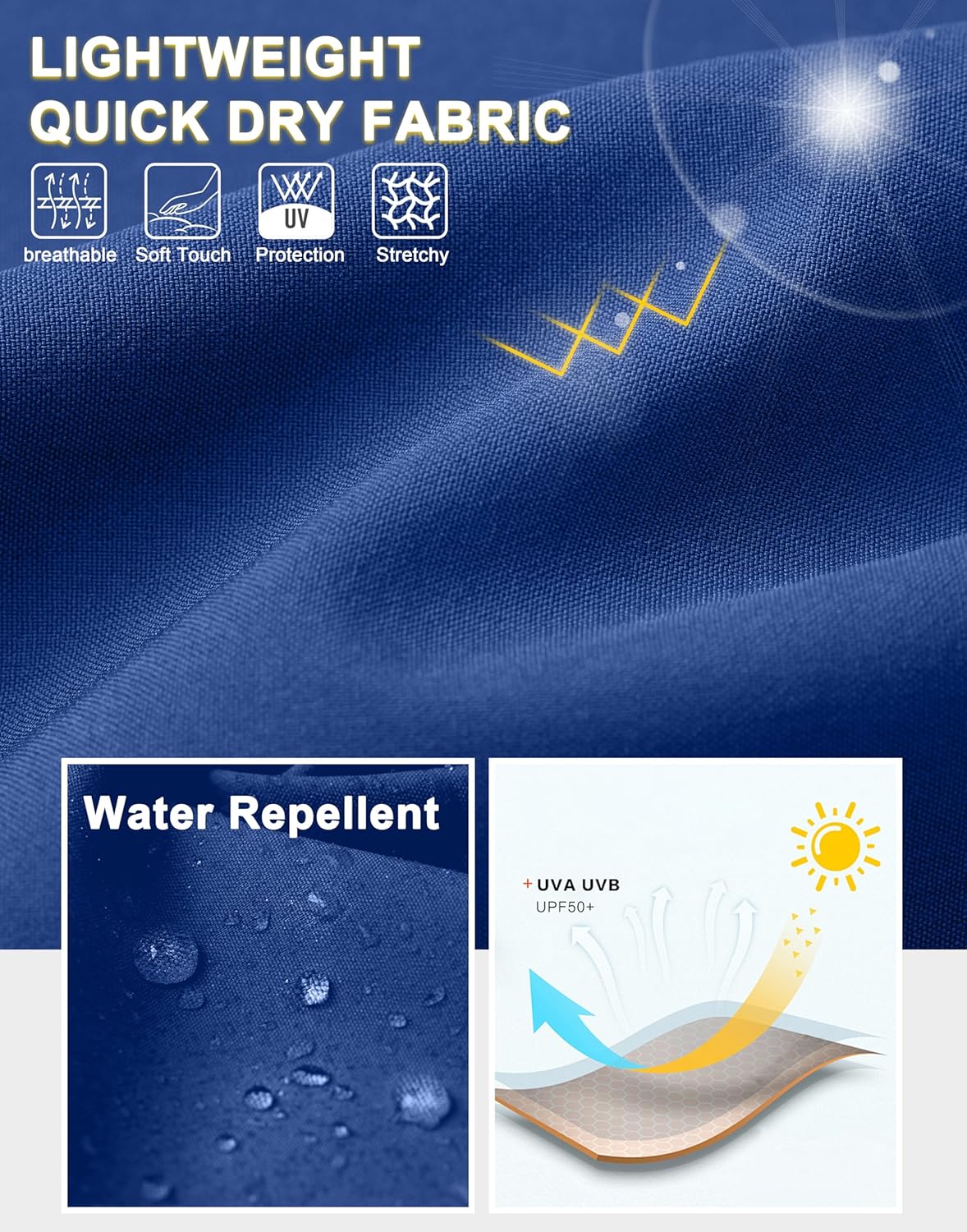 Pudolla Men's Hiking Cargo Shorts 9"/7"/11" Lightweight Outdoor Shorts for Men Trip Golf Camping Casual with 5 Zipper Pockets - Image 5