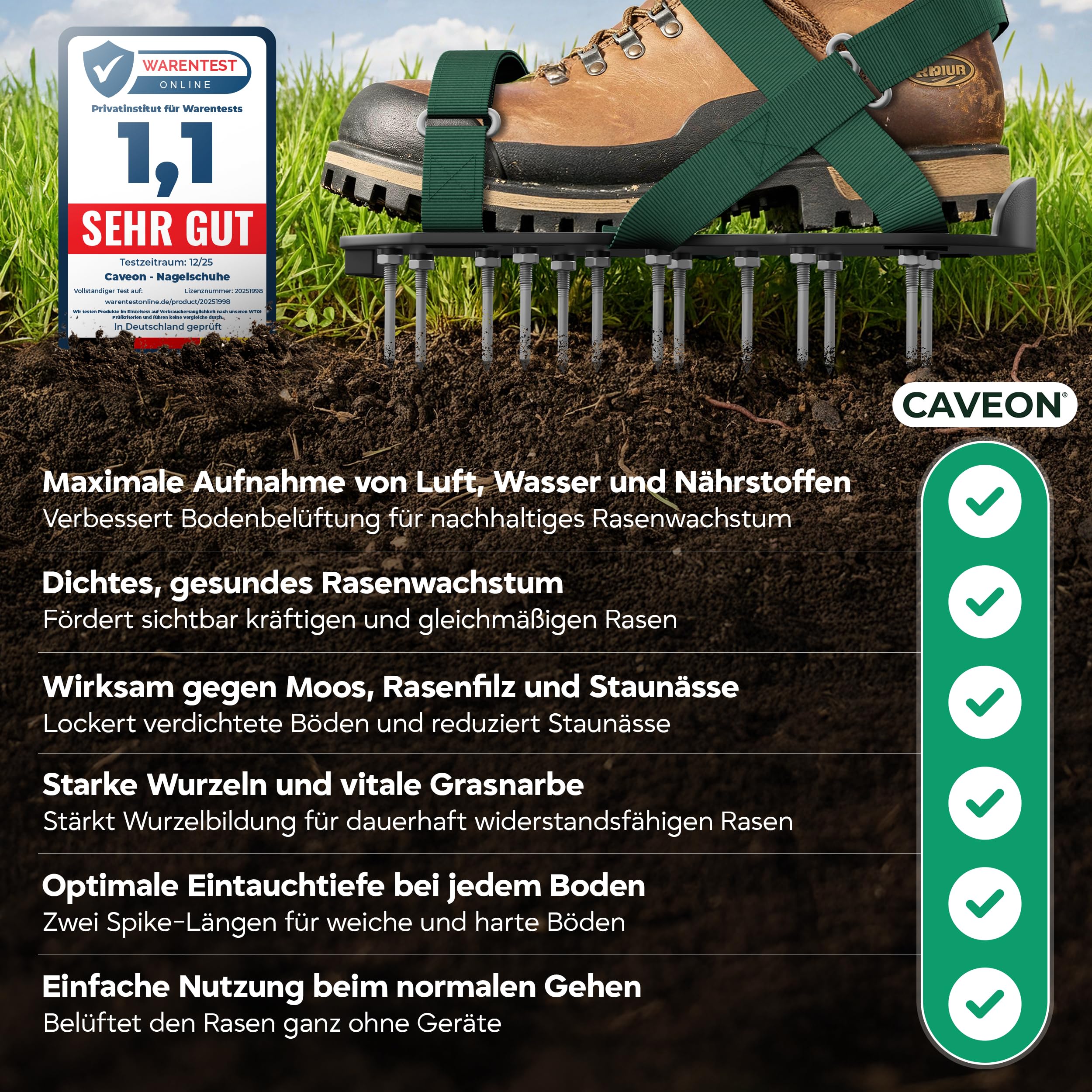 Caveon 2 Nagellängen, Inkl. Schaufel Beutel