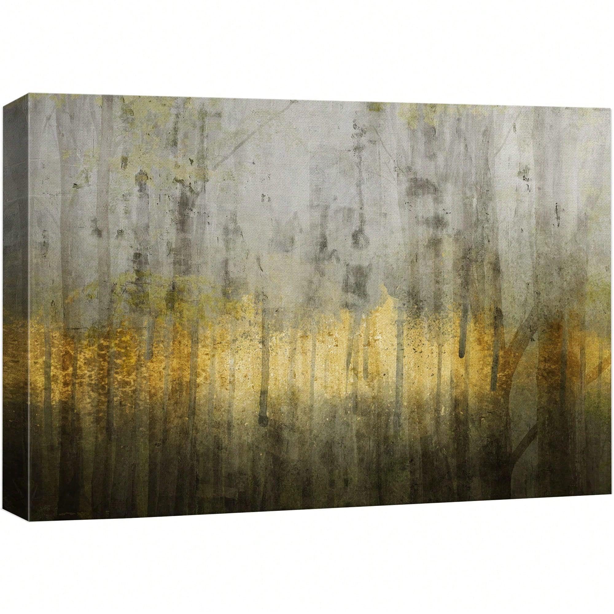 YUSUZHU Stampe su tela oro e nero, arte murale, paesaggio, forme geometriche, illustrazioni, arte alternativa, pittura drammatica, poster, 70x90 cm, cornice interna