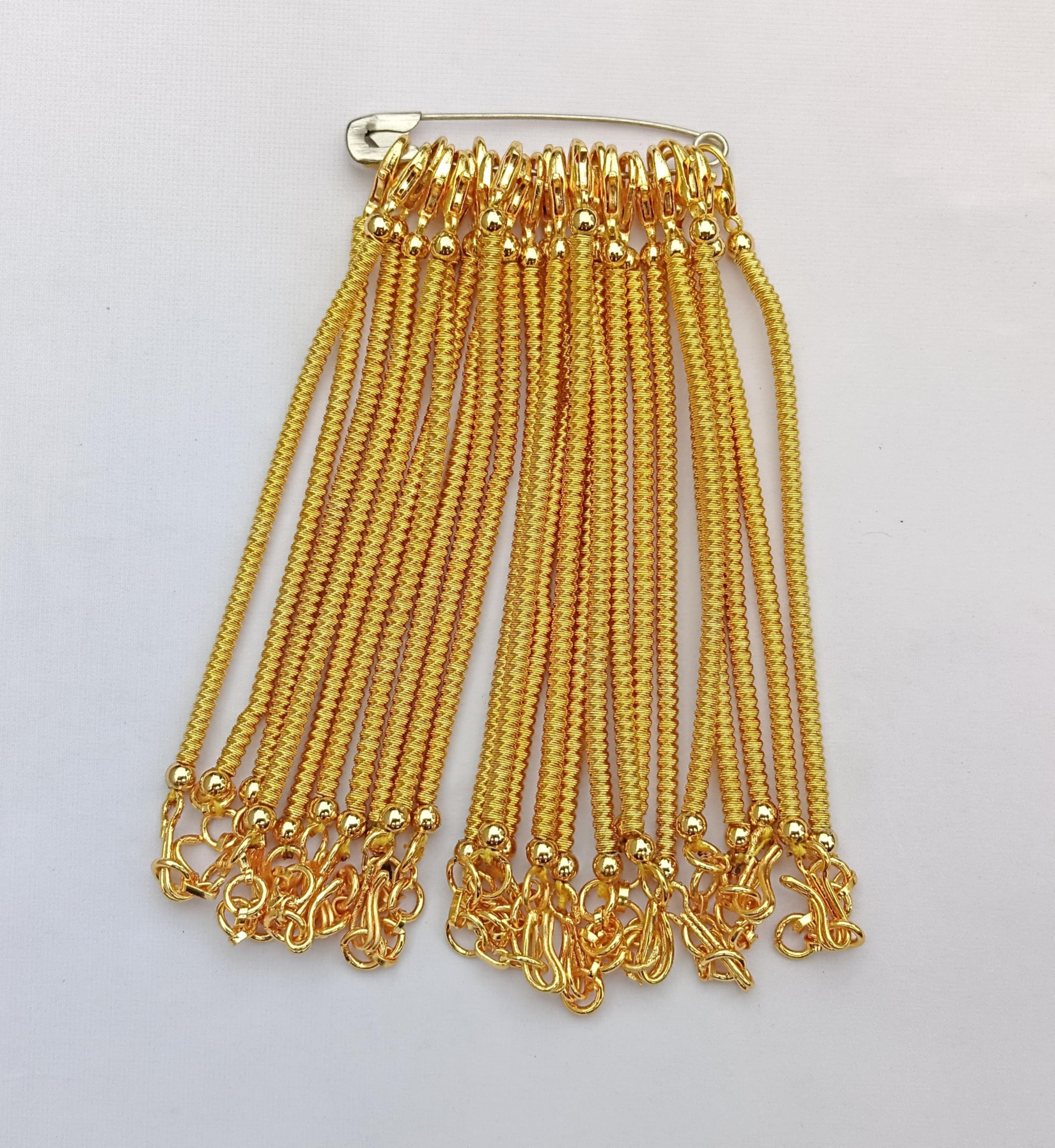Necklace Making Metal Dori Chain, Necklace Back with Hooks, Golden Colour Connecting Dori Chain for Jewelry Making, Dori for Necklace,Back Chain - Pack of 6 pcs