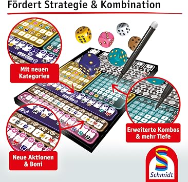 Schmidt Spiele 49384 Clever hoch DREI, dice Game from The Series Klein & Fein