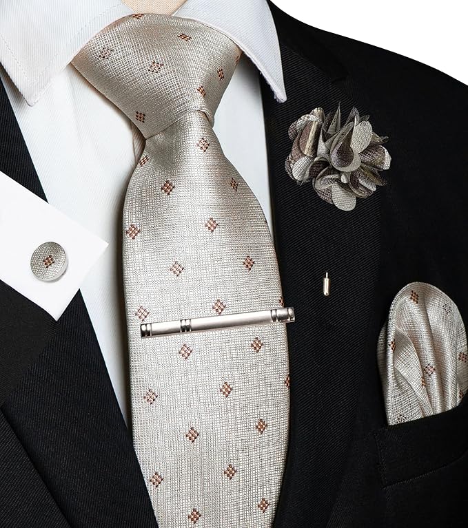 Juego de Corbata y Accesorios JEMYGINS para Hombre 5 Piezas miniatura 2