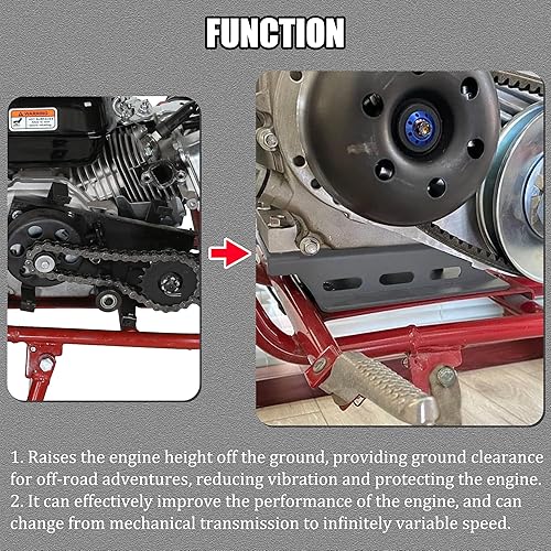 Vista 2 de YOXUFA Placa de Montaje de Juego de Convertidor de Par de 212cc para Motor de Depredador 224cc Coleman CT200U BT200X Baja Warrior Massimo MB200 Mini