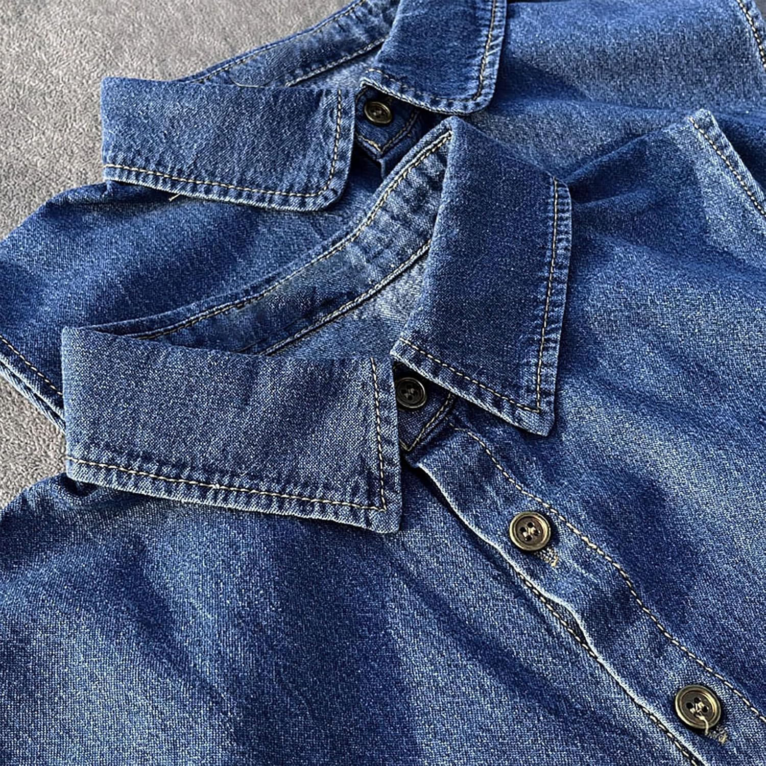 Denim Fake Collar Detachable Blouse Dickey Collar Half Shirts Faux False Collar for Women & Men Favors - Image 2