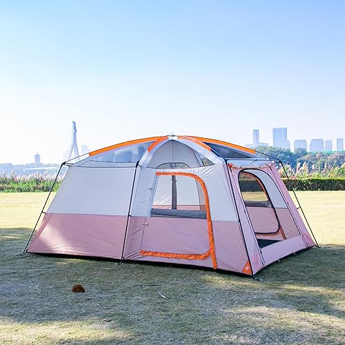 Miniatura 6 de KTT Extra Large Tent 10-12-14 Person(A),Family Cabin Tents,2 Rooms,3 Doors and 3 Windows with Mesh,Straight Wall,Waterproof,Double Layer,Big Tent
