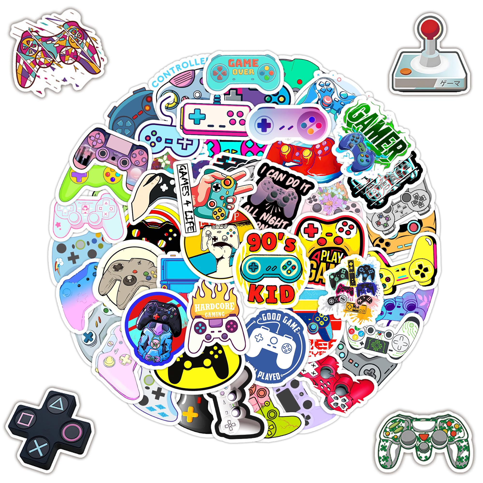 100 PCS Game Stickers Video Game Playing Stickers for Laptop Water Bottle Computer Refrigerator Luggage Phone Case Bicycle Teens (Game)