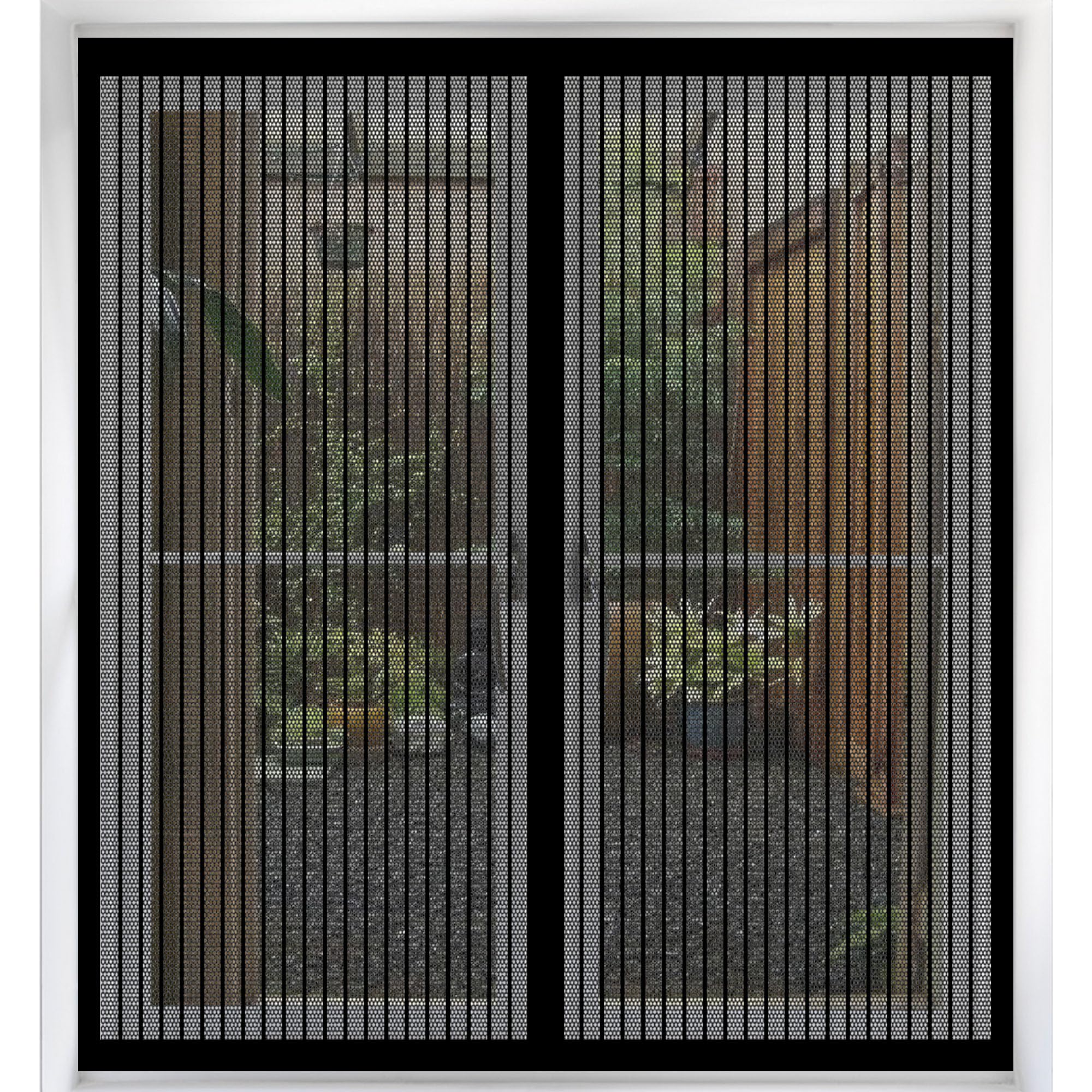 Fly Screens for Window 170 x 75 cm Fly Screens for Windows Without Drilling Self-Adhesive Tape for All Doors and Windows, Black