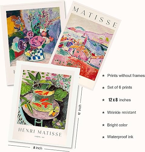 Miniatura 5 de Póster de Matisse Póster de pared de Matisse Impresiones enmarcadas Estéticas Grandes Exposición de Arte Póster Obras de Arte Cartulina Pósters de