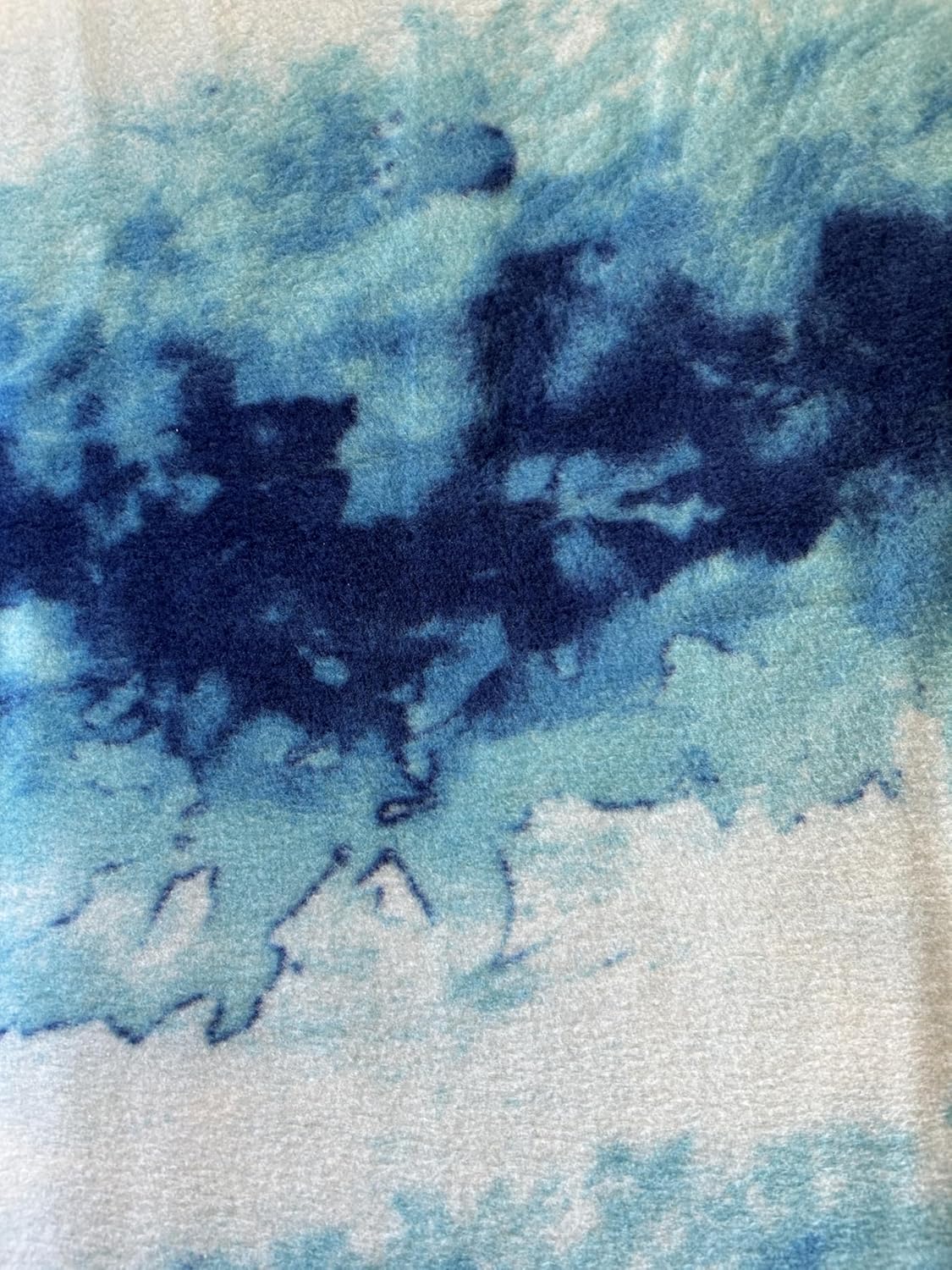 YourFleece No-Sew Throw Fleece Fabric DIY Blanket Making Kit, Make Your Own, Anti-Pill, Blue Watercolor, 72x60 inches
