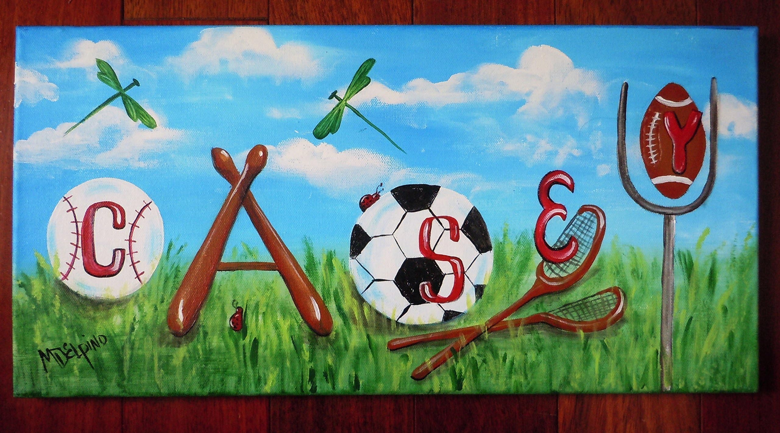 Sports Painting Boy Gift Personalized Name Art