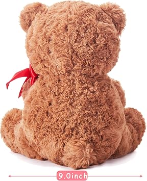 IKASA Bear Stuffed Animal Love Plush Toy with Bow for Valentine,Cute 10.6 Soft Plushie Small Toy,Gifts for Girlfriend (Bear)