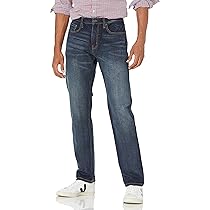 Amazon Essentials Jeans Elasticizzati, Vestibilità Atletica – colori fuori produzione Uomo, Delavé Scuro, 35W ,  32L
