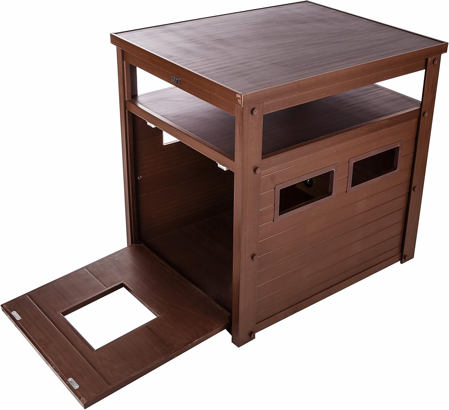 New Age Pet ECOFLEX Litter Loo Standard & Jumbo Sizes, 4 Colors, Moisture and Odor Resistant Enclosure & End Table, No‑Tools Assembly, 10 Year Warranty, Russet Brown, Jumbo