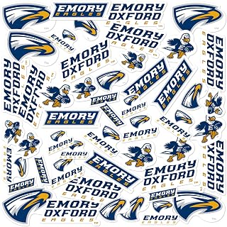 Emory University Spirit Logo 50ct Vinyl Large Deluxe Stickers Variety Pack - Laptop, Water Bottle, Scrapbooking, Tablet, Skateboard, Indoor/Outdoor