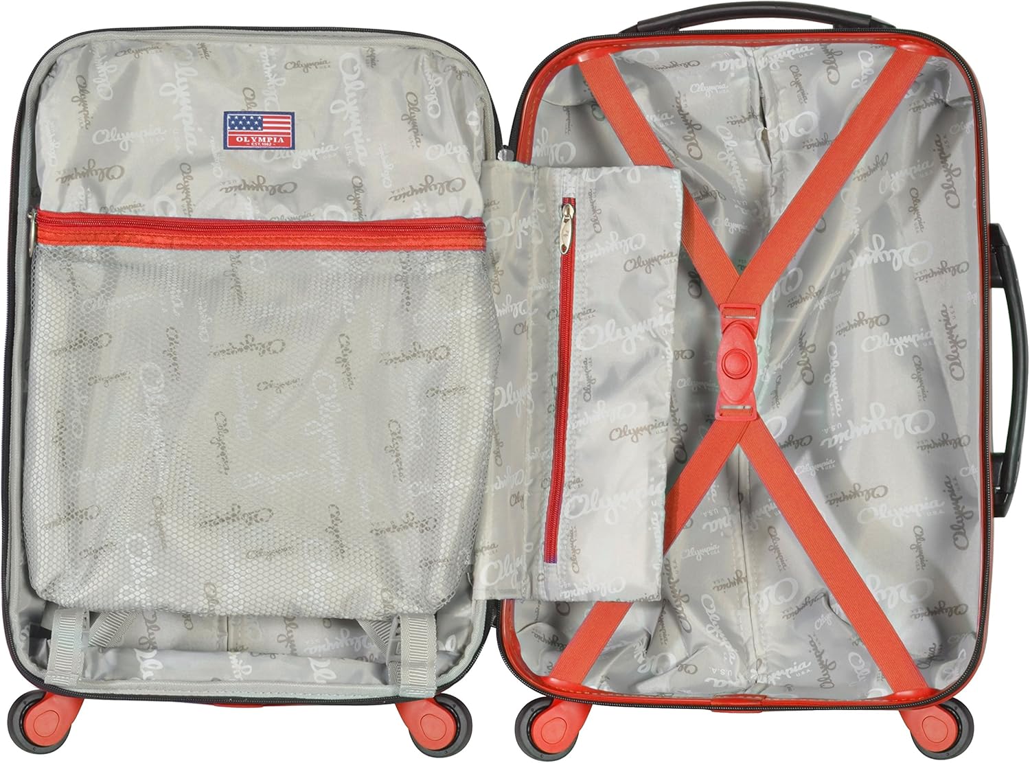  | Olympia Apache Ii 21" Carry-on Spinner, BLACK+RED, One Size | Carry-Ons