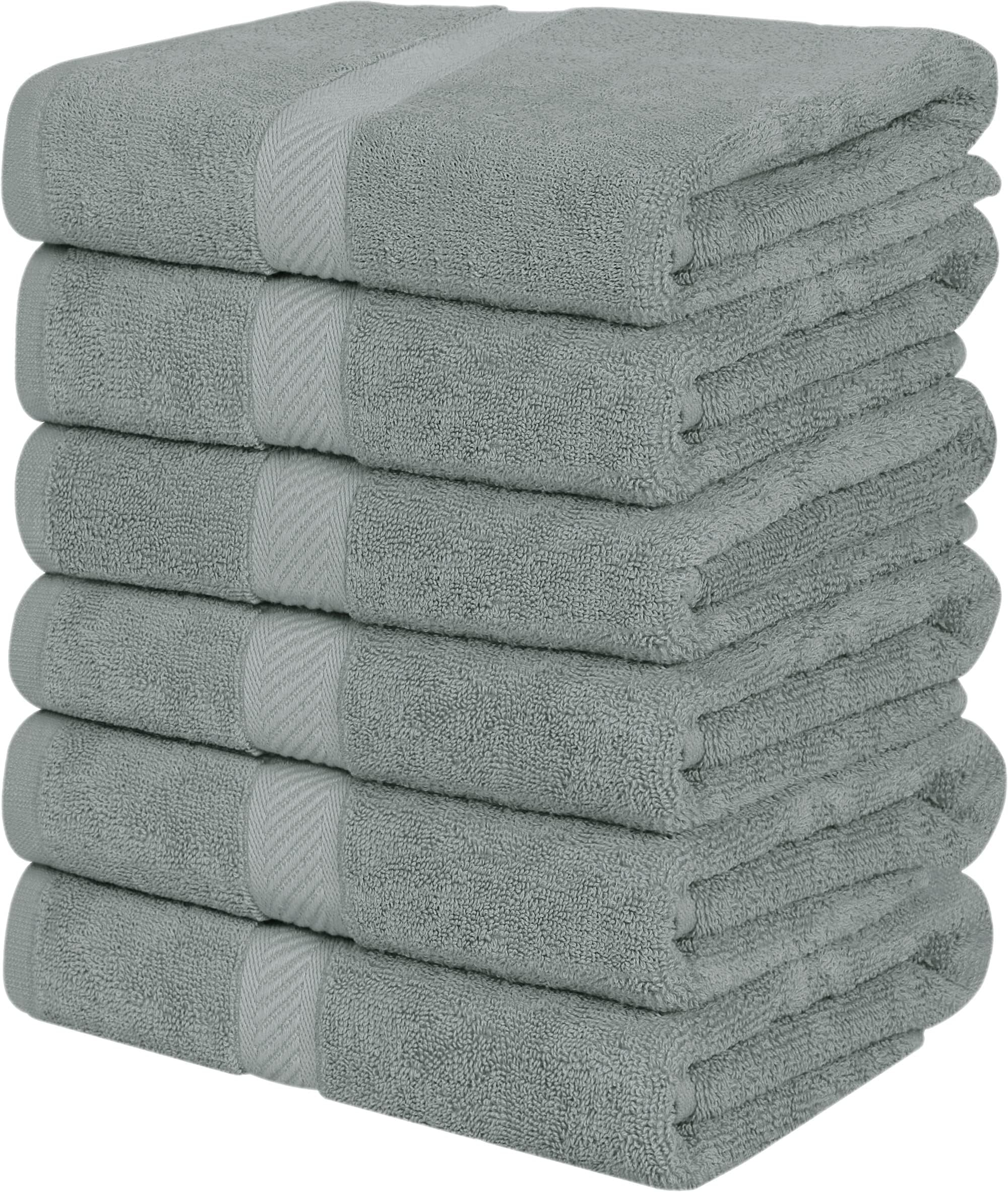 Utopia Towels - 6 Pack Bath Towel Set, 100% Ring Spun Cotton (60 x 120 CM) Medium Lightweight and Highly Absorbent Quick Drying Towels, Premium Towels for Hotel, Spa and Bathroom (Cool Grey)