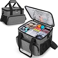 Vista 1 de Trunab Bolsa médica aislada con divisores ajustables, suministros para medicamentos, bolsa resistente al agua para el hogar, viajes, campamento, Gris
