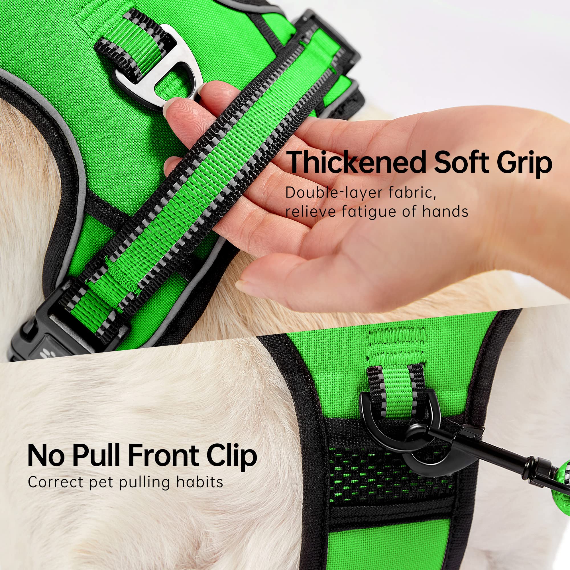 NESTROAD Green Dog Harness, No Pull Puppy Dog Car Vest Harness and Lead Set - Image 3