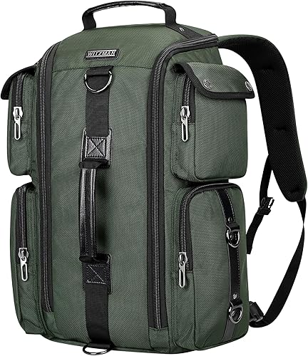 WITZMAN Mochila de viaje para hombres y mujeres, mochila de mano para aviones, compatible con laptop de 17 pulgadas, Verde (Army Green New), Grande,