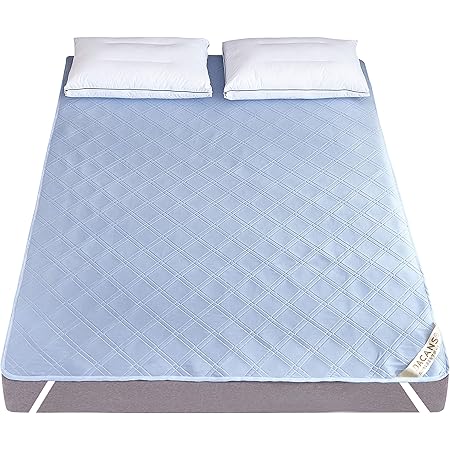 Amazon ベッドパッド 快適敷きパッド ひんやり 接触冷感 クール 速乾エアーメッシュ 夏用 洗える マットレスパッド 抗菌 防臭 防ダニ 四隅ズレ防止ゴムバンド付き 接触冷感タイプ ライトブルー ダブル 140x0cm ベッドパッド 敷きパッド オンライン通販