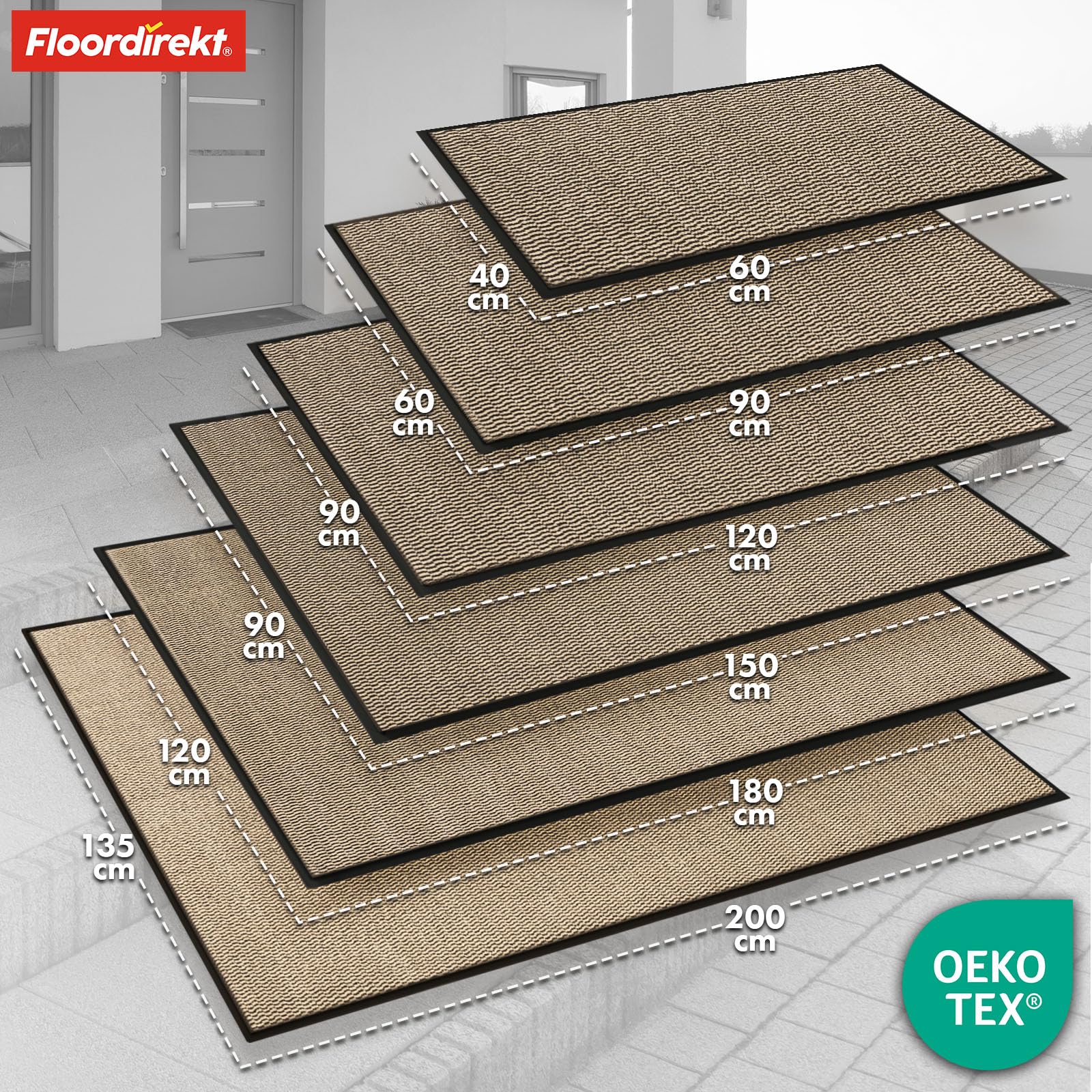 Floordirekt Premium Deurmat Sky Novo, 120 x 180 cm, antraciet, antislip en wasbaar