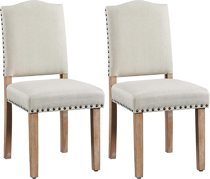 Yaheetech Dining Chairs Set of 2 Beige Dining Room Chairs Modern