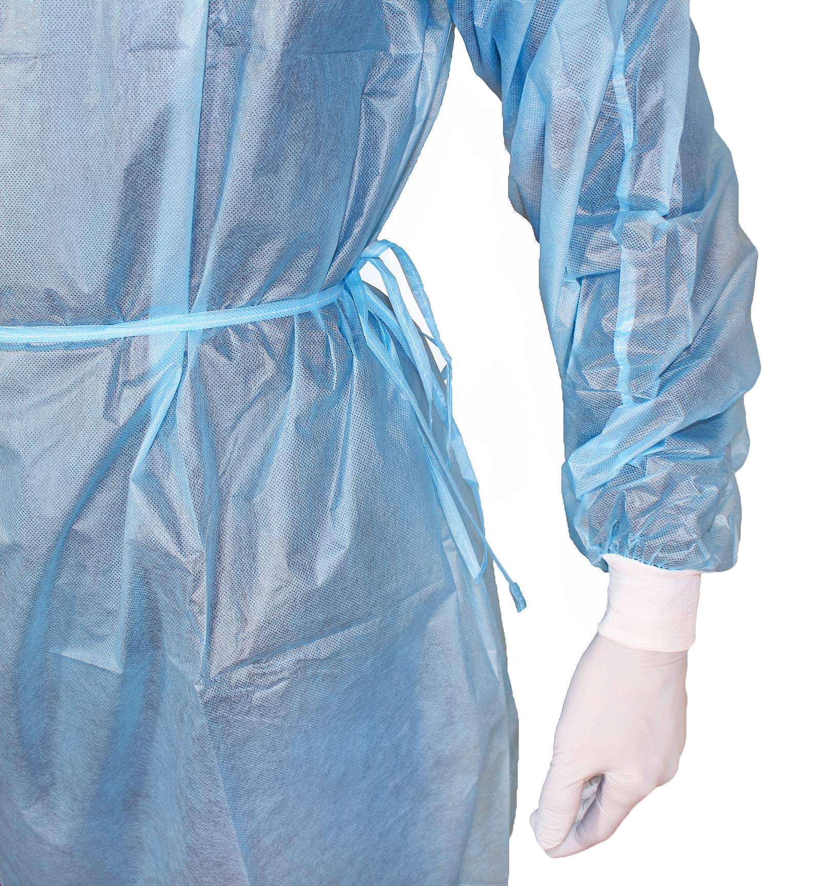 Medi-Inn - Camice di protezione in PP con polsini in maglia | non sterile anti-infezione con rivestimento completo in PE | 139 x 139 cm, blu, 100 pezzi