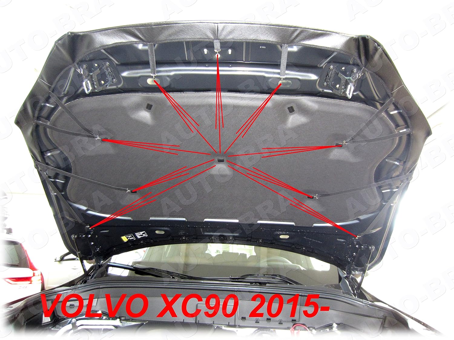 AB3-00064 Custom CAR Hood Bra Compatible with Volvo XC90 Since 2015 Front End Nose Mask Bonnet Bra STONEGUARD Protector Tuning