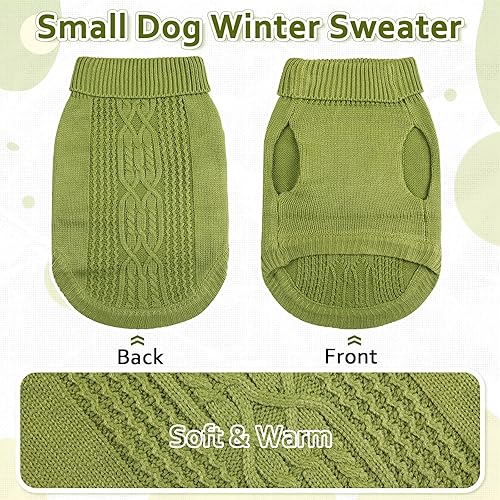 Miniatura 3 de DENTRUN Suéter para perros pequeños, cachorro de cuello alto para clima frío, ropa clásica de invierno cálida para perro, chaleco para perro